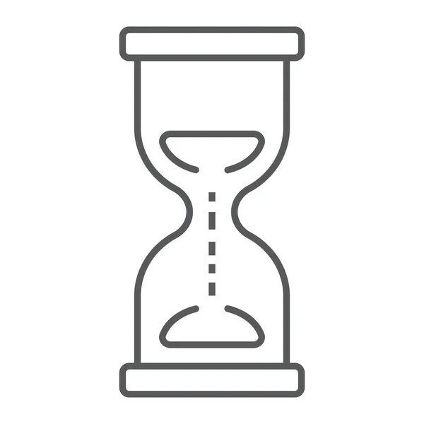 Icono de línea delgada reloj de arena, desarrollo y negocio, gráficos vectoriales de signo de fecha límite, un patrón lineal sobre un fondo blanco, eps 10 . — Vector de stock