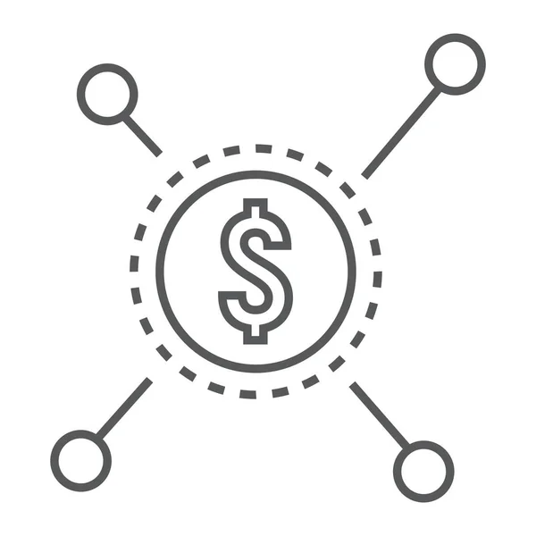 Crowdfunding linea sottile icona, sviluppo e business, segno sponsor grafica vettoriale, un modello lineare su uno sfondo bianco, eps 10 . — Vettoriale Stock