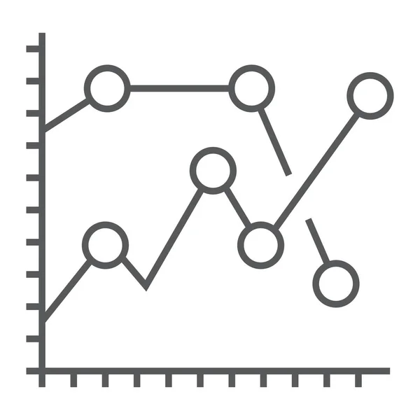 Analytics grafiek dunne lijn pictogram, ontwikkeling en business, grafiek teken vector graphics, een lineair patroon op een witte achtergrond, eps 10. — Stockvector