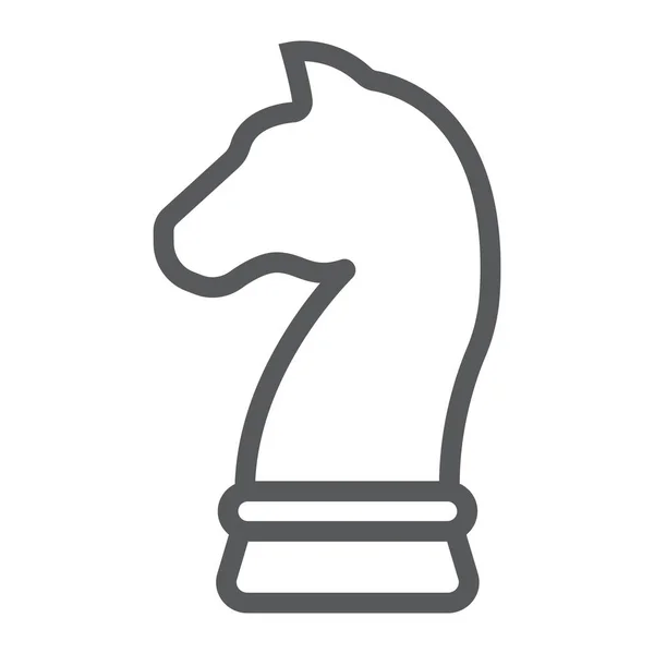 馬のチェスの線のアイコン、開発、ビジネス、戦略サイン ベクター グラフィックスで白い背景、eps 10 の線形パターン. — ストックベクタ
