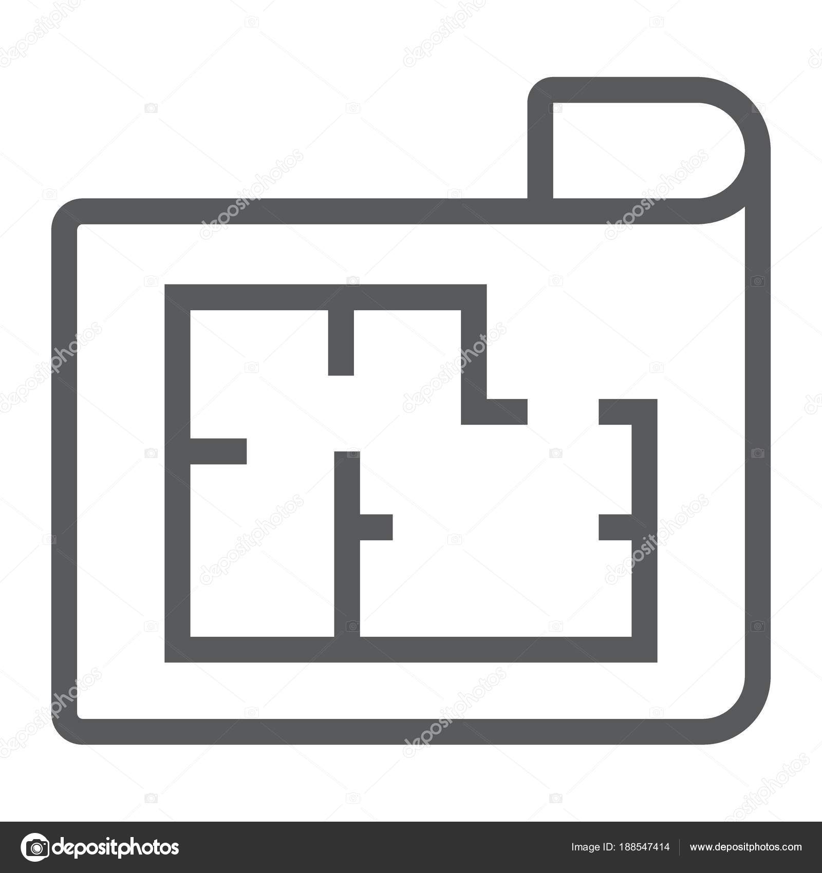 House Plan Line Icon Real Estate And Home Architectural Blueprint Sign Vector Graphics A Linear Pattern On A White Background Eps 10 Vector Image By C Amin268 Vector Stock