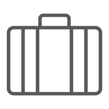 Bagaj satırı simgesi, briedfcase ve Bagaj, işareti vektör grafikleri, doğrusal model beyaz bir arka planda eps 10 çanta.