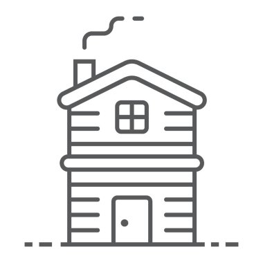 Yazlık ince çizgi simgesi, Emlak ve ev, daire işareti vektör grafikleri, doğrusal model beyaz bir arka planda eps 10.