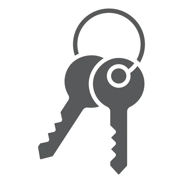 Ikona glifów klucze, blokady i domu, dostęp do grafiki wektorowej znak, wzór stałych na białym tle, eps 10. — Wektor stockowy
