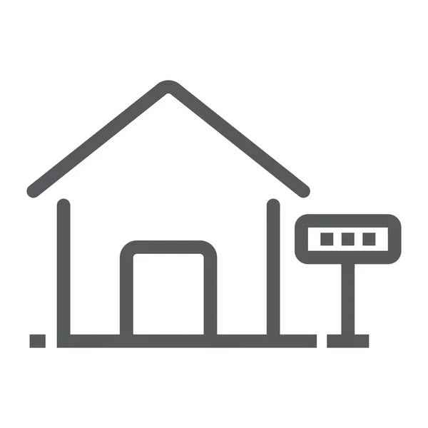 Maison à louer icône de ligne, immobilier et maison, signes de vente graphiques vectoriels, un motif linéaire sur un fond blanc, eps 10 . — Image vectorielle