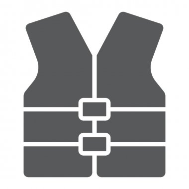 Hayat yelek glif simgesi, Emanet ve yüzme, can yeleği işareti vektör grafikleri, beyaz bir arka planda eps 10 katı bir desen.