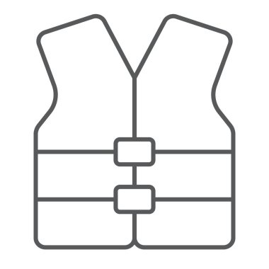 Can yeleği işareti vektör grafikleri, doğrusal model beyaz bir arka planda eps 10 yaşam yelek ince çizgi simgesi, Emanet ve yüzme,.