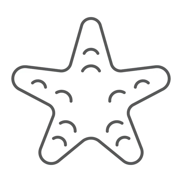 Starfish dunne lijn pictogram, dierlijke en onderwater, aquatische teken vector graphics, een lineair patroon op een witte achtergrond, eps 10. — Stockvector