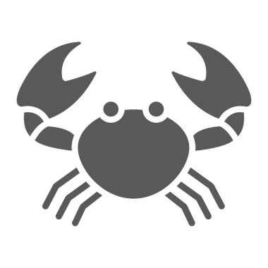 Yengeç glif kutsal kişilerin resmi, hayvan ve su altı, su işareti vektör grafikleri, beyaz bir arka planda eps 10 katı bir desen.