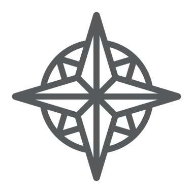 Pusula satırı simgesi, navigator ve coğrafya, Coğrafya işareti vektör grafikleri, doğrusal model beyaz bir arka planda eps 10.