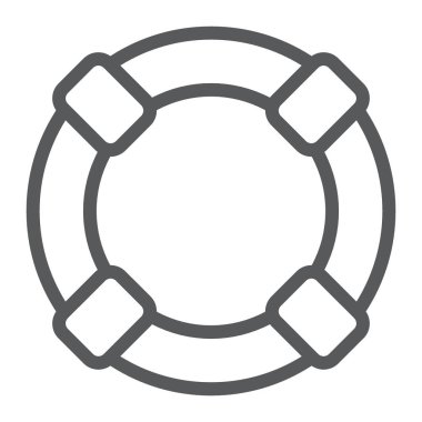 Lifebuoy satırı simgesi, sos ve cankurtaran, yardımcı vektör grafikleri, oturum bir doğrusal model beyaz bir arka planda eps 10.