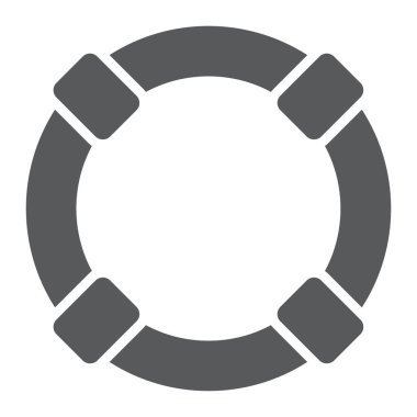 Lifebuoy glif simgesi, sos ve cankurtaran, yardım vektör grafikleri, oturum bir katı model beyaz bir arka planda eps 10.