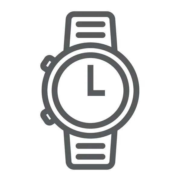 Icono de línea de reloj, reloj y tiempo, gráficos vectoriales de signos de inicio, un patrón lineal sobre un fondo blanco, eps 10 . — Vector de stock