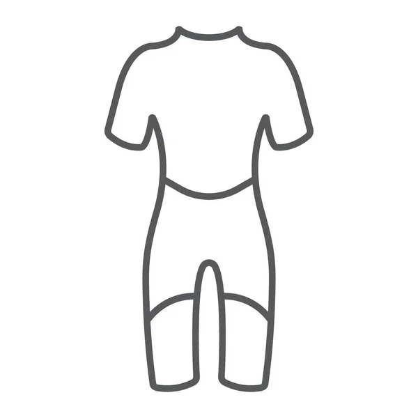 Traje de buceo icono de línea delgada, buceo y bajo el agua, traje de buceo signos gráficos vectoriales, un patrón lineal sobre un fondo blanco, eps 10 . — Vector de stock