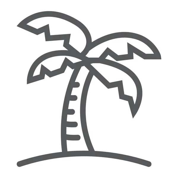 Значок лінії пальми, подорожі та туризм, знак острова Векторна графіка, лінійний візерунок на білому тлі, eps 10 . — стоковий вектор