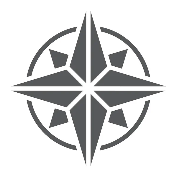 Kompass glyph ikon, navigator och geografi, windrose tecken vektorgrafik, ett fast mönster på en vit bakgrund, eps 10. — Stock vektor