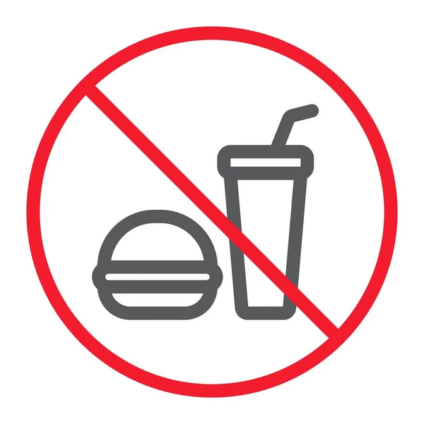 No food line icon, prohibition and forbidden, no drink sign vector graphics, a linear pattern on a white background, eps 10. — Stock Vector