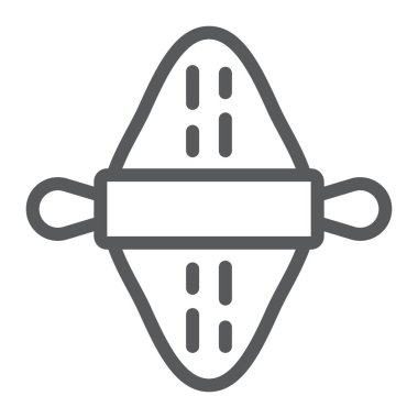 Oklava satırı simgesi, mutfak ve pişirme, fırın işareti vektör grafikleri, doğrusal model beyaz bir arka planda eps 10.