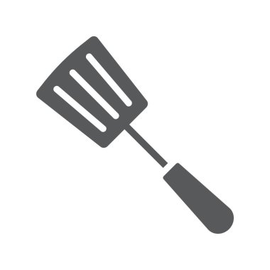 Mutfak spatula glif simgesi, mutfak ve yemek, yemek aracı işareti vektör grafikleri, beyaz bir arka planda eps 10 katı bir desen.