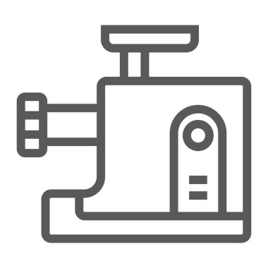 Et kıyma makinesi satırı simgesi, mutfak ve yemek, yemek aracı işareti vektör grafikleri, doğrusal model beyaz bir arka planda eps 10.