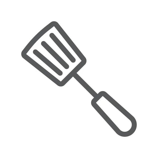 Icône de ligne de spatule de cuisine, cuisine et cuisine, graphiques vectoriels de signe d'outil de cuisine, un motif linéaire sur un fond blanc, eps 10 . — Image vectorielle