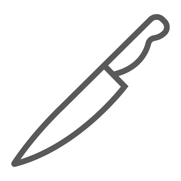 Icono de la línea del cuchillo, cocina y cocina, cocinar gráficos vectoriales de signos de herramienta, un patrón lineal sobre un fondo blanco, eps 10 . — Vector de stock