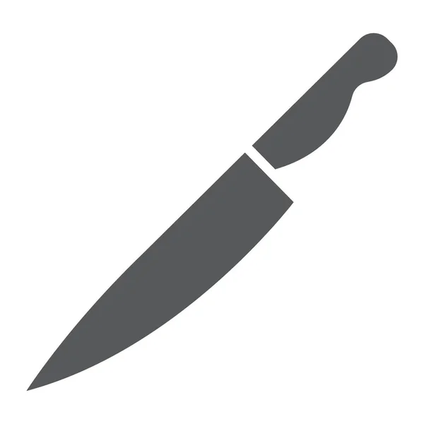 Icono del glifo del cuchillo, cocina y cocina, cocinar gráficos de vectores de signos de herramienta, un patrón sólido sobre un fondo blanco, eps 10 . — Vector de stock
