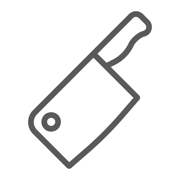 Знак линии ножа мясного тесака, кухня и кулинария, векторная графика вывески мясника, линейный узор на белом фоне, eps 10 . — стоковый вектор