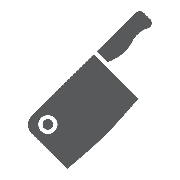 Fleisch-Spaltmesser-Glyphen-Ikone, Küche und Kochen, Fleischermesser-Zeichen-Vektorgrafik, ein durchgehendes Muster auf weißem Hintergrund, Folge 10. — Stockvektor