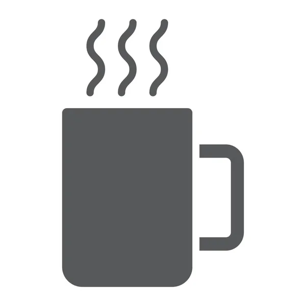 Mugg glyph ikonen och kök, dryck, kaffe skylt vektorgrafik, ett fast mönster på en vit bakgrund, eps 10. — Stock vektor