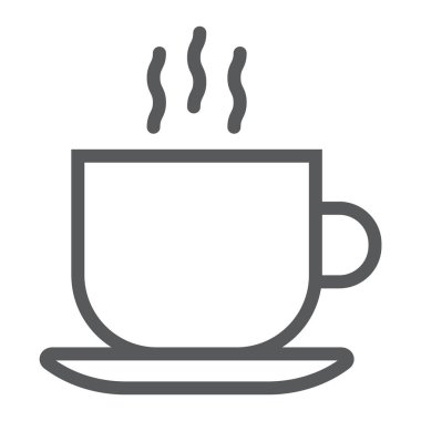 Americano satırı simgesi, kahve ve kafe, sıcak kahve işareti vektör grafikleri, doğrusal model beyaz bir arka planda eps 10.