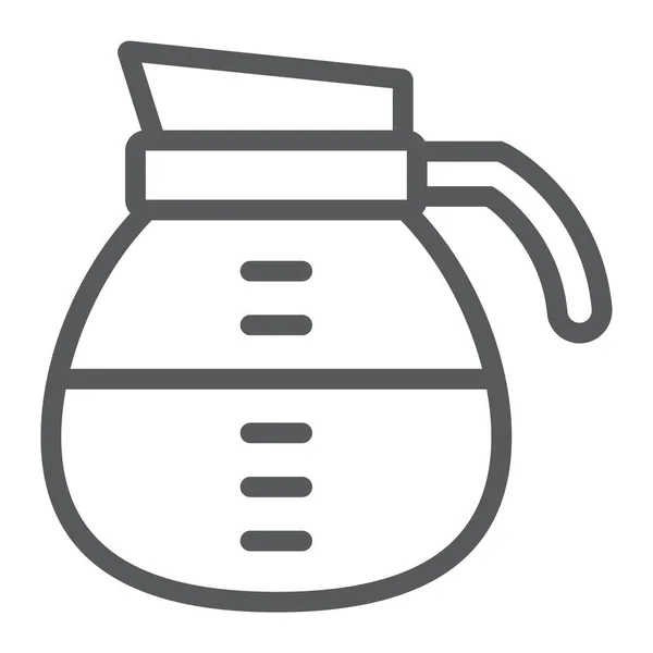 Kaffeekanne Linie Symbol, Kaffee und Café, Getränkezeichen Vektorgrafik, ein lineares Muster auf weißem Hintergrund, Folge 10. — Stockvektor