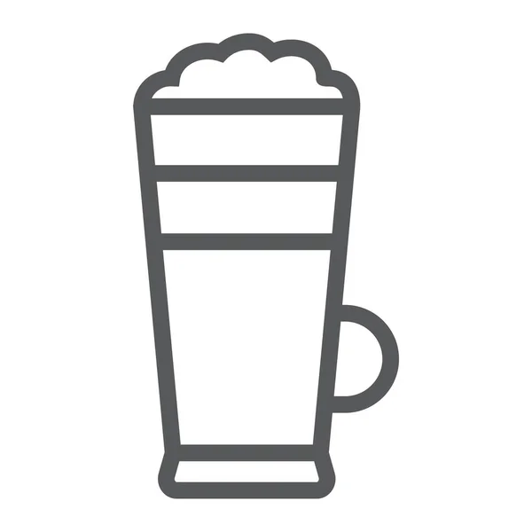 Ícone de linha Macchiato, café e café, creme de café sinal vetor gráficos, um padrão linear em um fundo branco, eps 10 . — Vetor de Stock