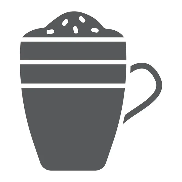 Ikony glyfů latte a káva café, kávu Hrnek znamení vektorové grafiky, solidní vzor na bílém podkladu, eps 10. — Stockový vektor