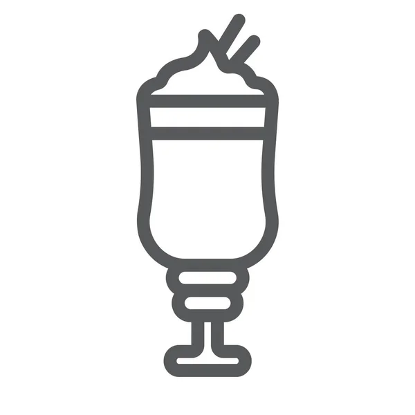 Mocha icona linea, caffè e caffè, grafica vettoriale segno crema di caffè, un modello lineare su uno sfondo bianco, eps 10 . — Vettoriale Stock
