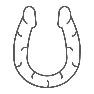 Double dildo thin line icon, sex toy and adult, double penis toy sign, vector graphics, a linear pattern on a white background, eps 10.