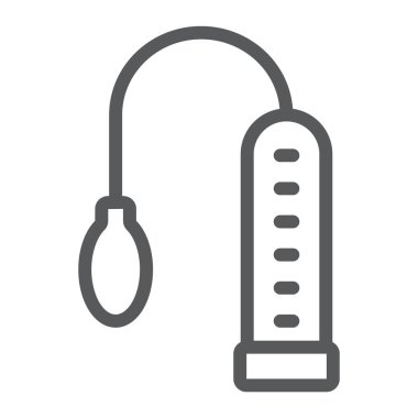 Penis pump line icon, sex toy and adult, sex vacuum sign, vector graphics, a linear pattern on a white background, eps 10.