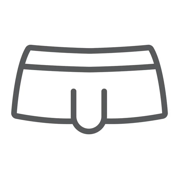 Szexi férfi fehérnemű vonal ikon, ruházat és alsónadrág, férfi fehérnemű jel, vektor grafika, lineáris minta fehér háttér, eps 10. — Stock Vector
