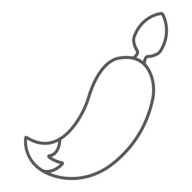 Kuyruk ince çizgi ikonu, seks oyuncağı ve yetişkin, dolgu oyuncağı işareti, vektör grafikleri, beyaz arkaplan üzerinde doğrusal desen, 10 Pound.