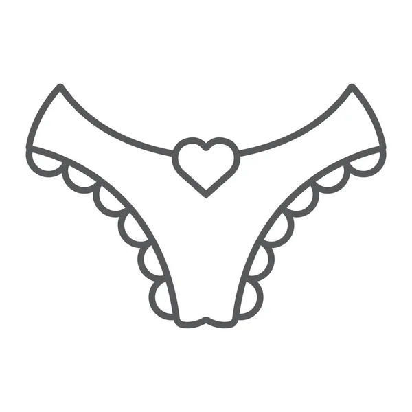 Vrouwen ondergoed dunne lijn pictogram, kleding en onderbroek, sexy ondergoed teken, vector graphics, een lineair patroon op een witte achtergrond, eps 10. — Stockvector
