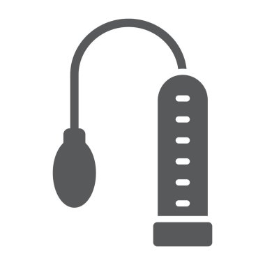 Penis pump glyph icon, sex toy and adult, sex vacuum sign, vector graphics, a solid pattern on a white background, eps 10.