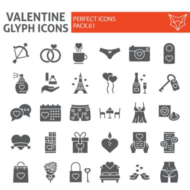 Sevgililer Günü sembolleri seti, düğün günü sembolleri koleksiyonu, vektör çizimleri, logo çizimleri, aşk işaretleri beyaz arka planda izole edilmiş katı resimler, 10 Pound..