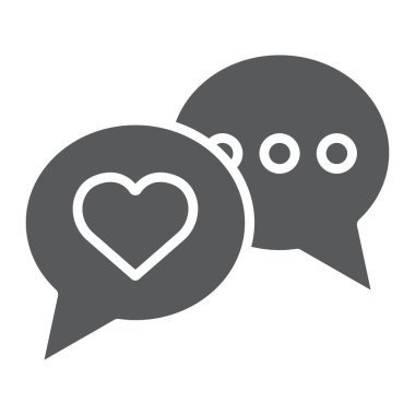 Aşk sohbet sembolü, sevgililer günü ve bayram, konuşma balonu mesajı işareti, vektör grafikleri, beyaz arka planda sağlam bir desen,.