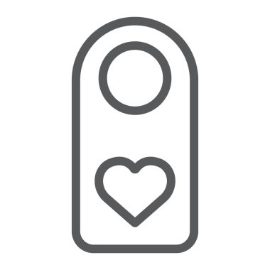 Satır simgesini, sevgililer günü ve tatilini, kapı askısı işaretini, vektör grafiklerini, beyaz arkaplandaki doğrusal deseni bozmayın..