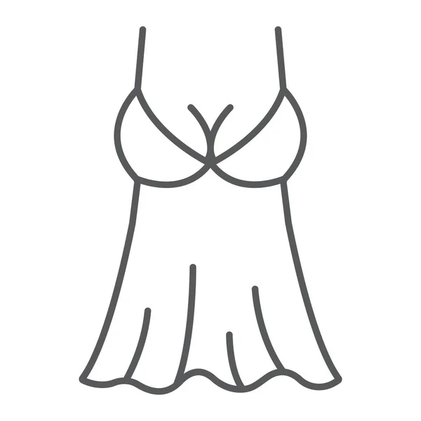 Sexy Lencería icono de línea delgada, San Valentín y vacaciones, signo de muñeca, gráficos vectoriales, un patrón lineal sobre un fondo blanco, eps 10 . — Vector de stock