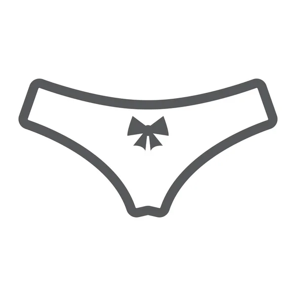 Dámské kalhotky linka ikona, Valentýn a dovolená, ženské spodní prádlo znamení, vektorová grafika, lineární vzor na bílém pozadí, eps 10. — Stockový vektor