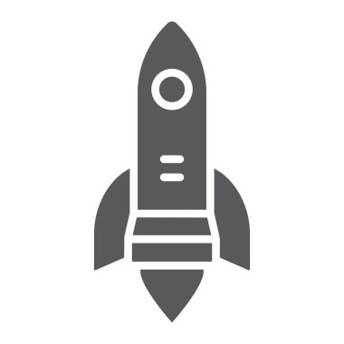 Başlangıç simgesi, iş ve strateji, roket fırlatma işareti, vektör grafikleri, beyaz arkaplanda sağlam bir kalıp, 10 birim.