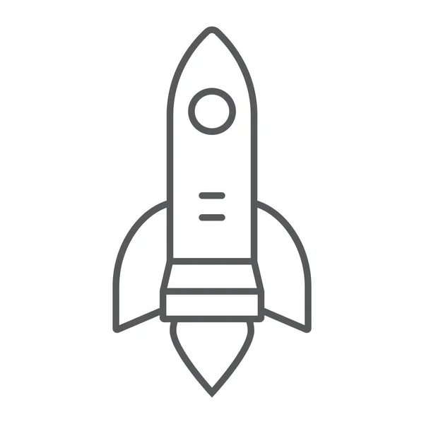 Startup icona linea sottile, business e strategia, segno lancio razzo, grafica vettoriale, un modello lineare su uno sfondo bianco, eps 10 . — Vettoriale Stock