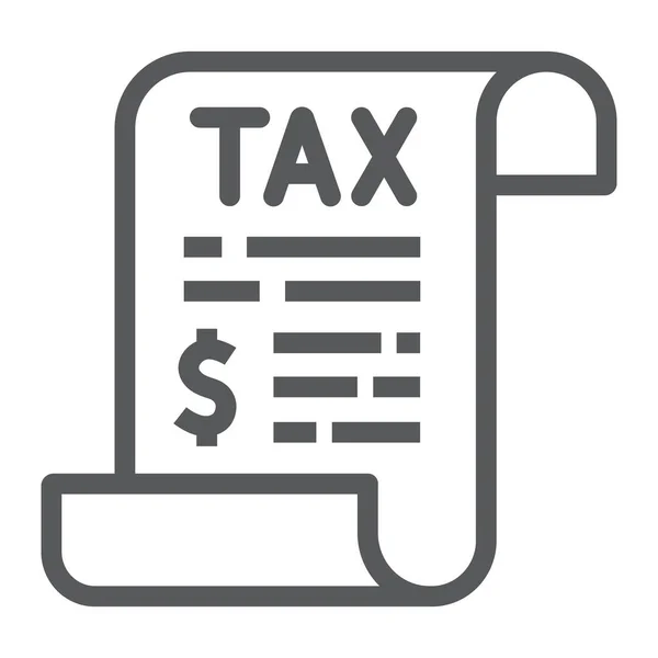 Icono de línea de impuestos, negocios y finanzas, signo de impuestos, gráficos vectoriales, un patrón lineal sobre un fondo blanco, eps 10 . — Archivo Imágenes Vectoriales