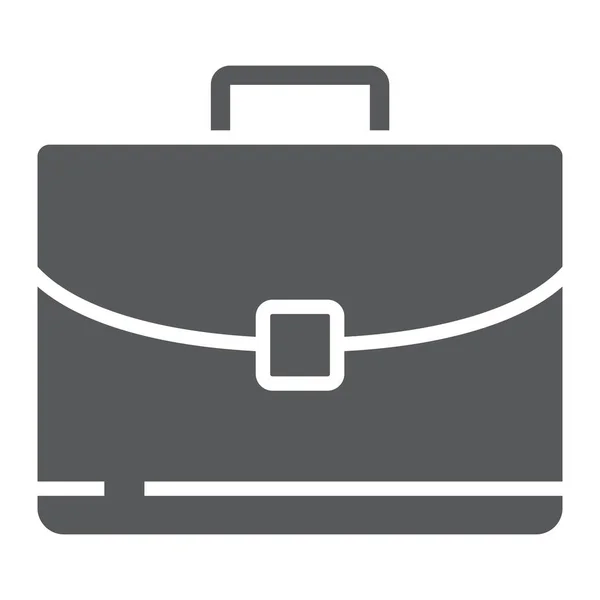 Aktovka glyf ikona, obchodní a taška, kancelářská taška znamení, vektorová grafika, pevný vzor na bílém pozadí, eps 10. — Stockový vektor